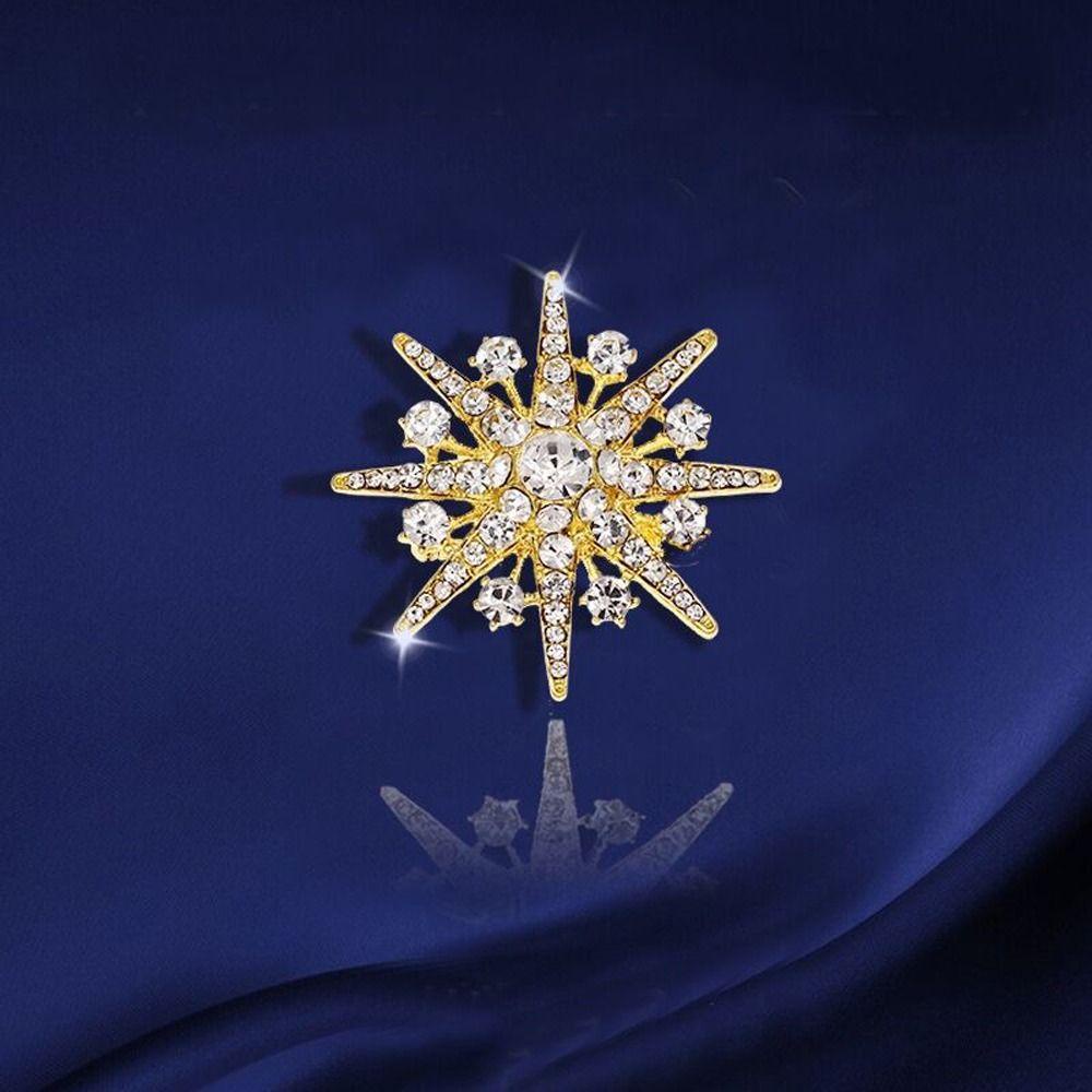 Trâm Cài Áo Hình Hoa Chống Chói Thời Trang Thanh Lịch Cho Nữ|Ghim Cài Áo Hình Bông Tuyết Đính Đá Nhân Tạo Thời Trang Dành Cho Nam