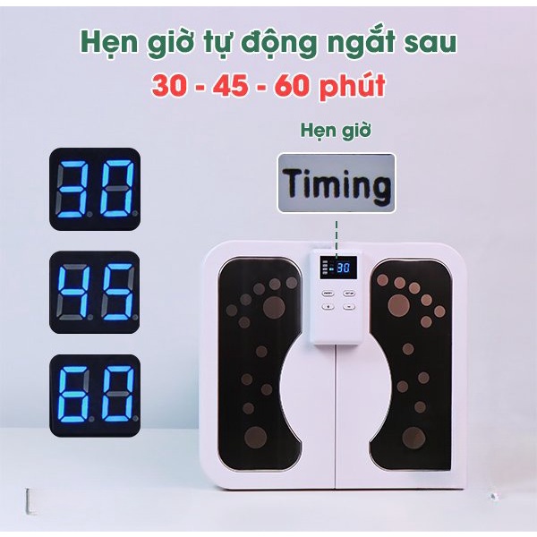 Thảm massage chân EMS cao cấp có màn hình hiển thị giúp lưu thông khí huyết, máy massage bàn chân giảm đau mỏi hiệu quả