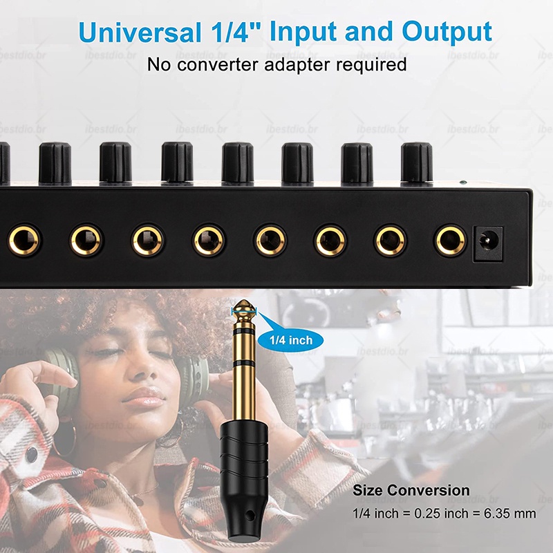 Ultra Thiết Bị Khuếch Đại Âm Thanh Mini 4 / 8 Kênh Chuyên Dụng Cho Tai Nghe