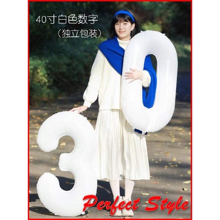 Bóng Kỹ thuật Số  32in Màu Trắng đen trang trí sinh nhật, thôi nôi phong cách Hàn Quốc cỡ Lớn