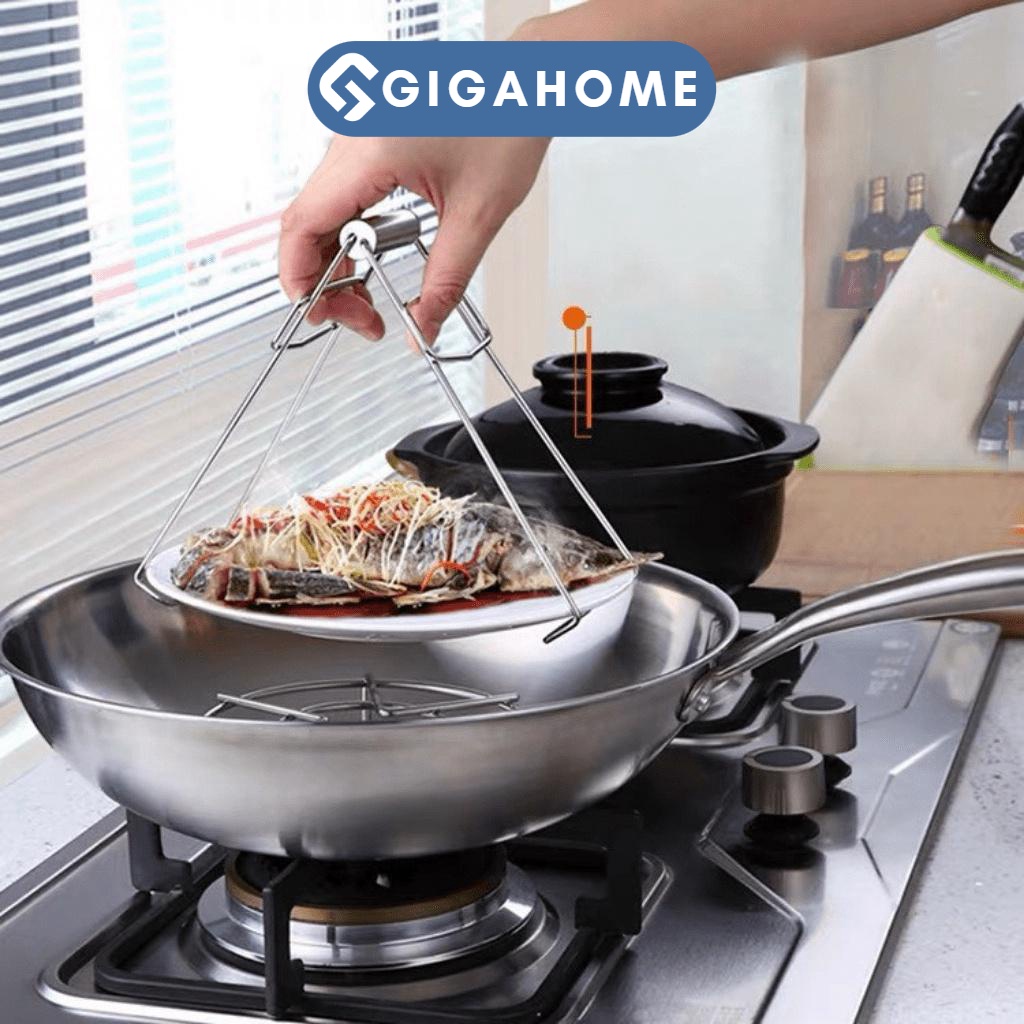 Dụng Cụ Gắp Dĩa Đồ Nóng GIGAHOME Inox Chống Nóng, Chắc Chắn Khó Rơi 3174