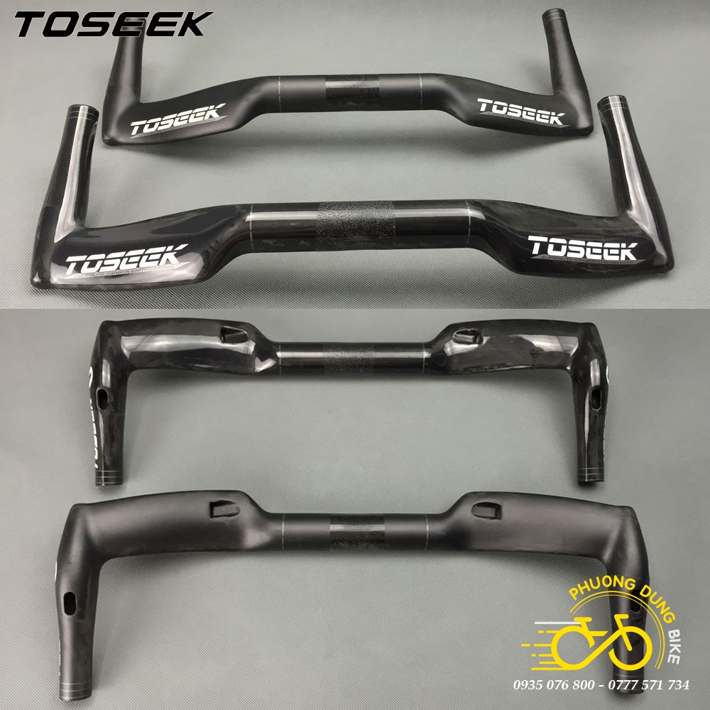 Ghi đông sừng trâu - Tay lái TT xe đạp Carbon T800 TOSEEK 420 x 31.8mm
