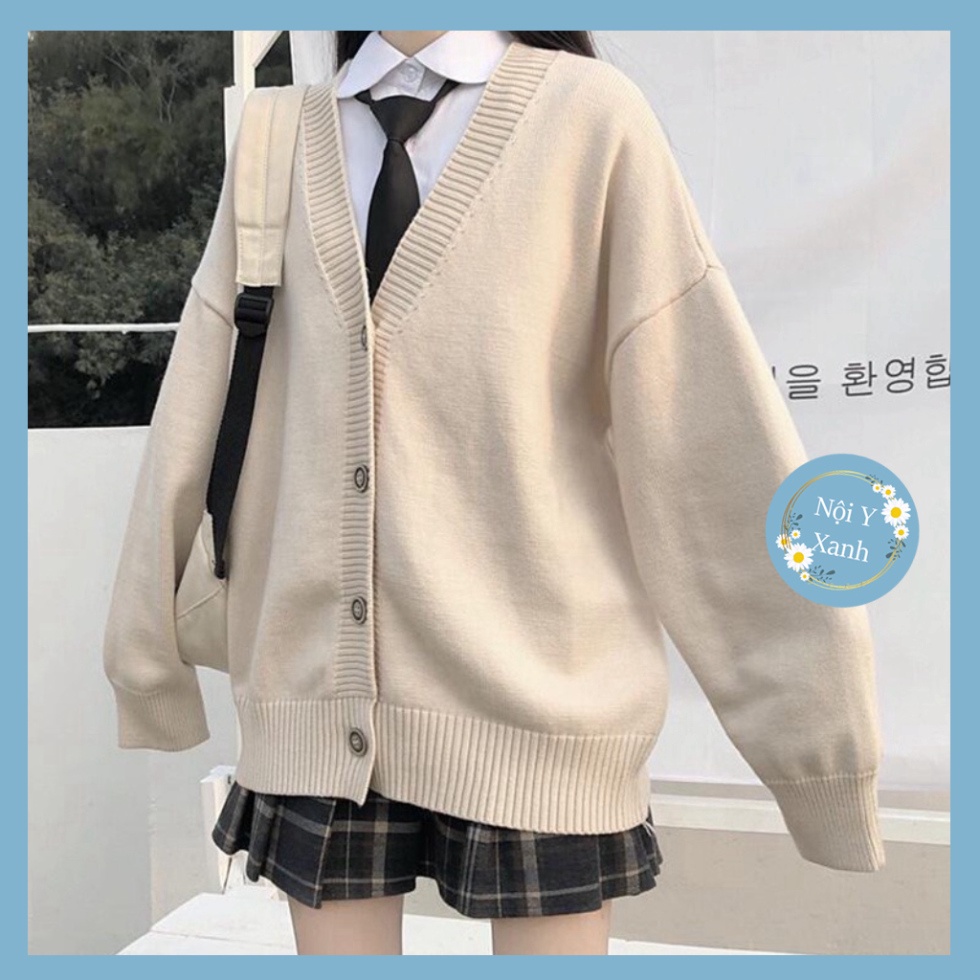 áo khoác len cardigan nữ sinh trơn dáng thon dài xinh xắn phong thái korea noiyxanh hot trend, phom đẹp, chất đẹp
