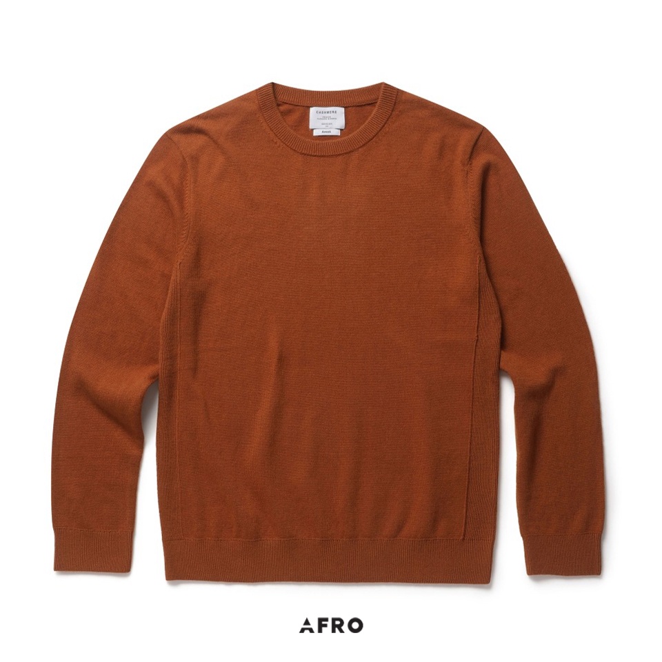 Áo Len Nam Cashmere Cao Cấp Màu Cam Đất 7495 AFRO Hàn Quốc