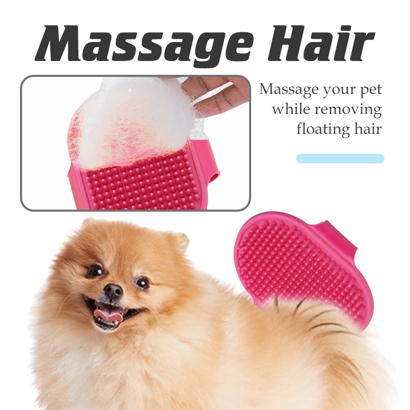 HamshMoc Lược Chải Lông Bằng Cao Su Mềm Mại Mát Xa Có Thể Điều Chỉnh Cho Thú Cưng