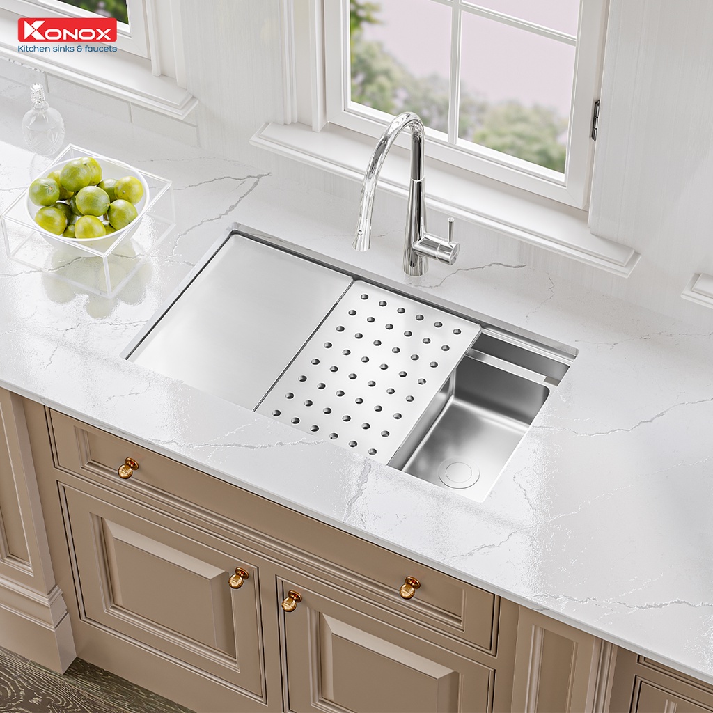 Chậu rửa bát KONOX Workstation – Undermount Sink KN7644SU Dekor - Bảo hành chính hãng 10 năm