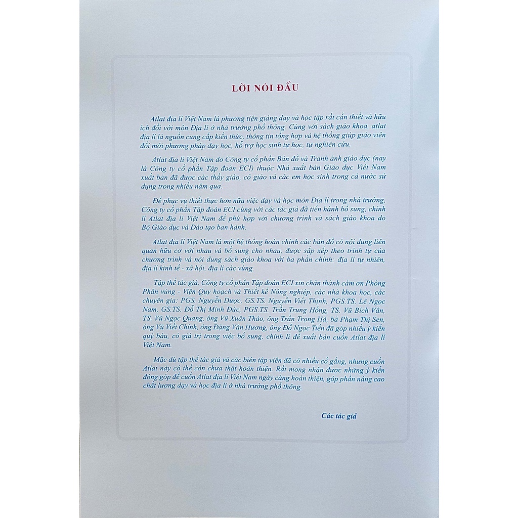 Sách - Atlat Địa lí Việt Nam -  - bán kèm 1 bút bi 5K