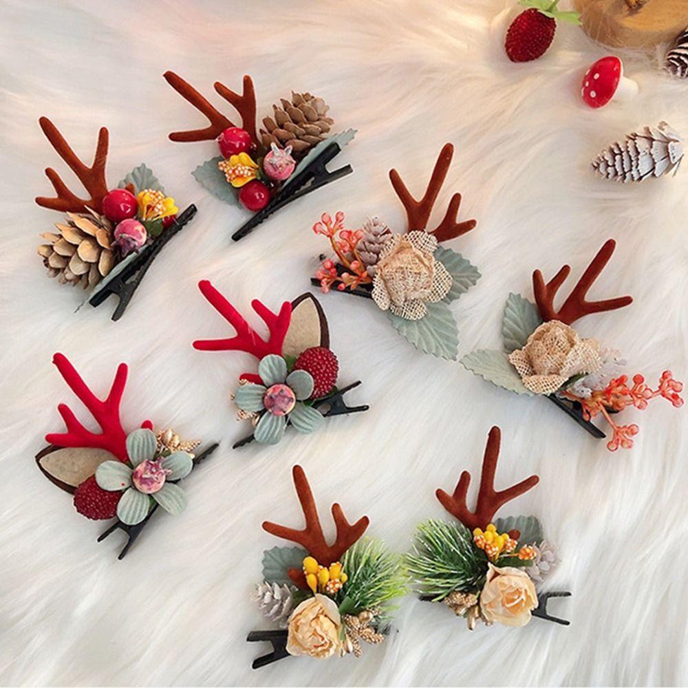 TWINKLE Kẹp Tóc Hình Cây Nấm Giáng Sinh Sáng Tạo Độc Đáo