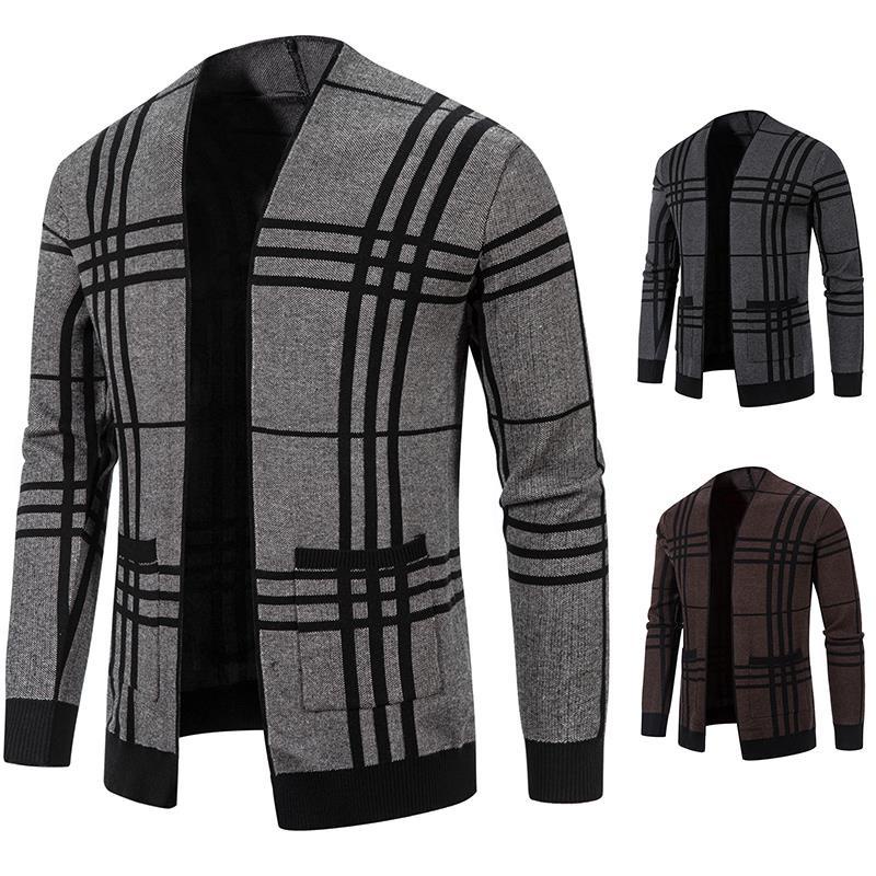 Áo Khoác Cardigan Len Dệt Kim Mỏng Dáng Rộng Thời Trang Mùa Thu Cho Nam Giới Có Size Lớn