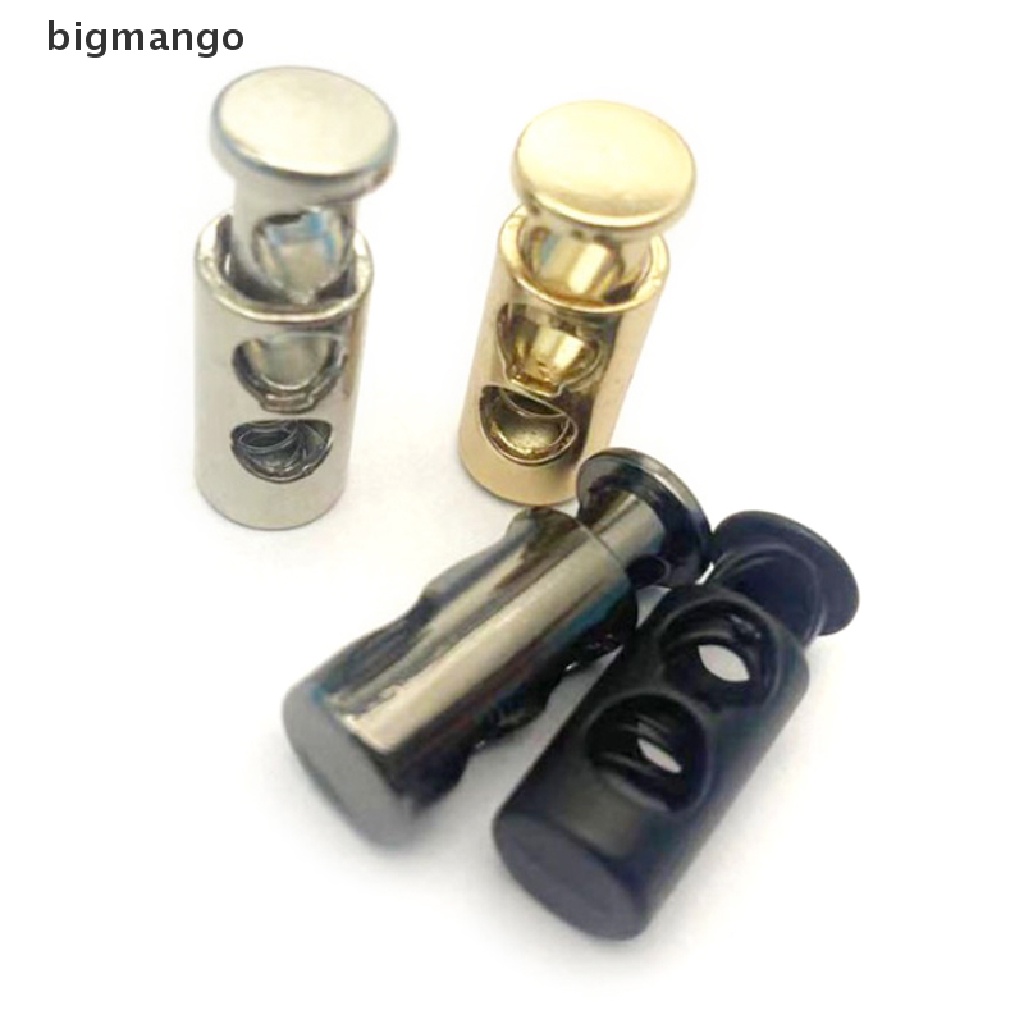 Bigmango Set 10 Lò Xo Khóa Dây Rút Hai Lỗ Bằng Kim Loại Màu Đen Chặn WED