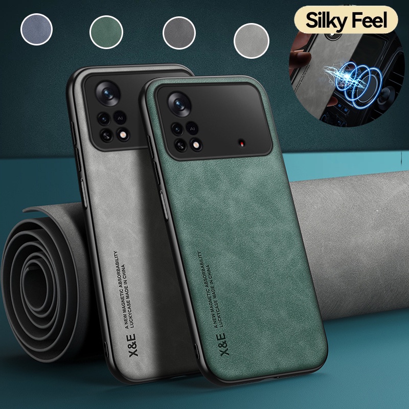 Luxury Skin Feel magnetic Phone Case for Xiaomi Poco X4 GT F4 F3 M5 M4 M3 X3 Pro 5G 4G TPU Soft Back Cover
