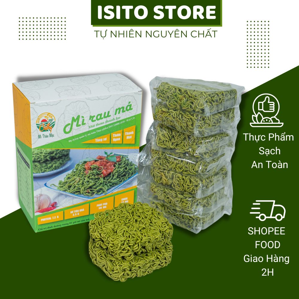 Mì Rau Má Thảo Mộc Cho Người Ăn Kiêng, Healthy Và Giàu Vitamin Combo 10 Gói ISITO 78gr