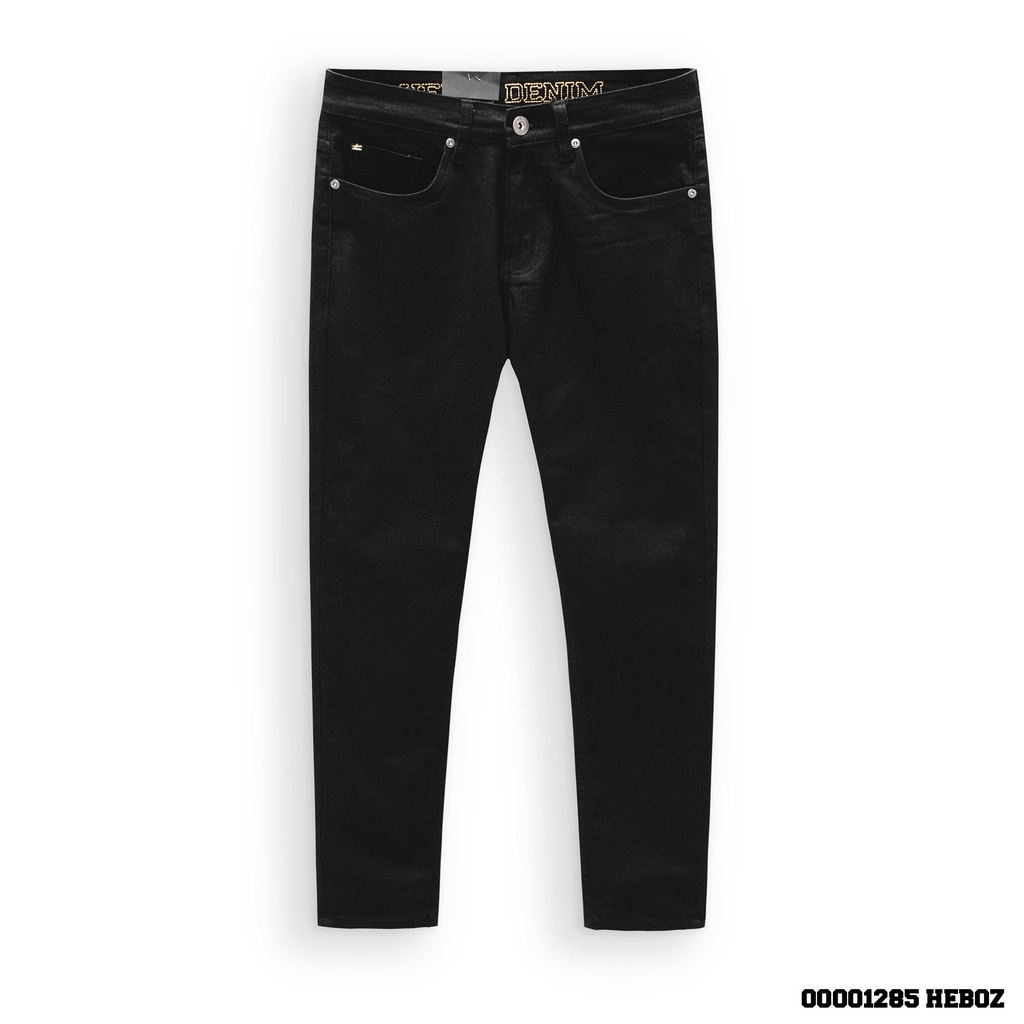 Quần jean đen cao cấp Heboz vải denim mềm mịn, co giãn nhẹ - 00001285
