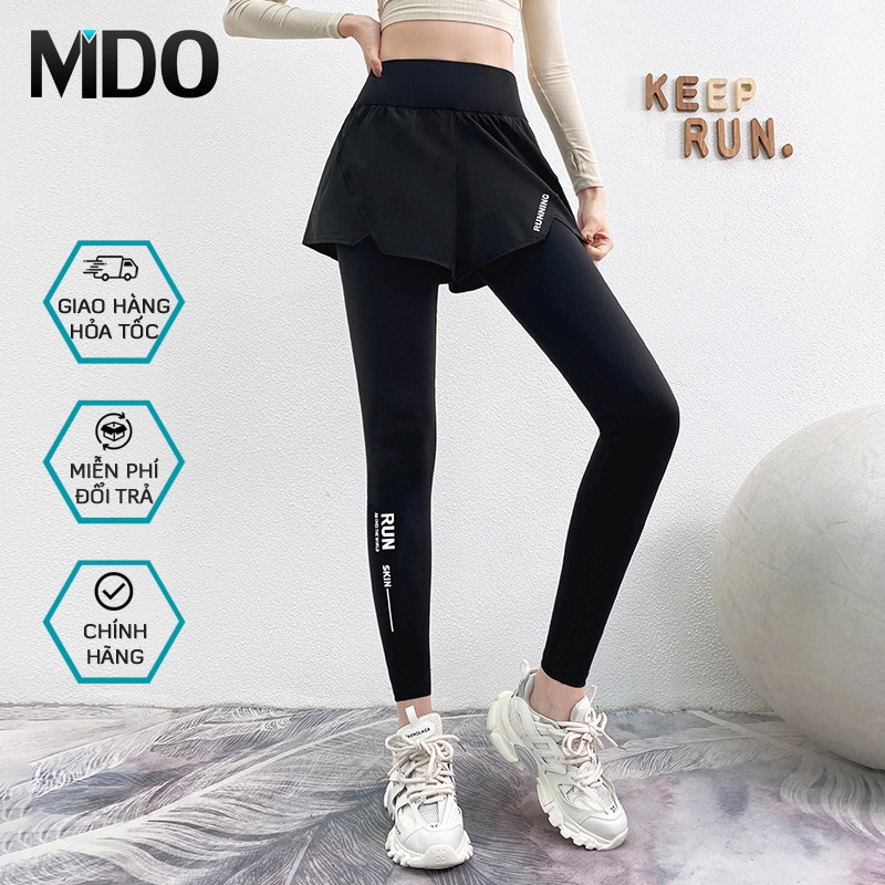 Quần dài thể thao 2 lớp cạp cao short ngoài Q7D, quần tập gym yoga nâng mông che khuyết điểm