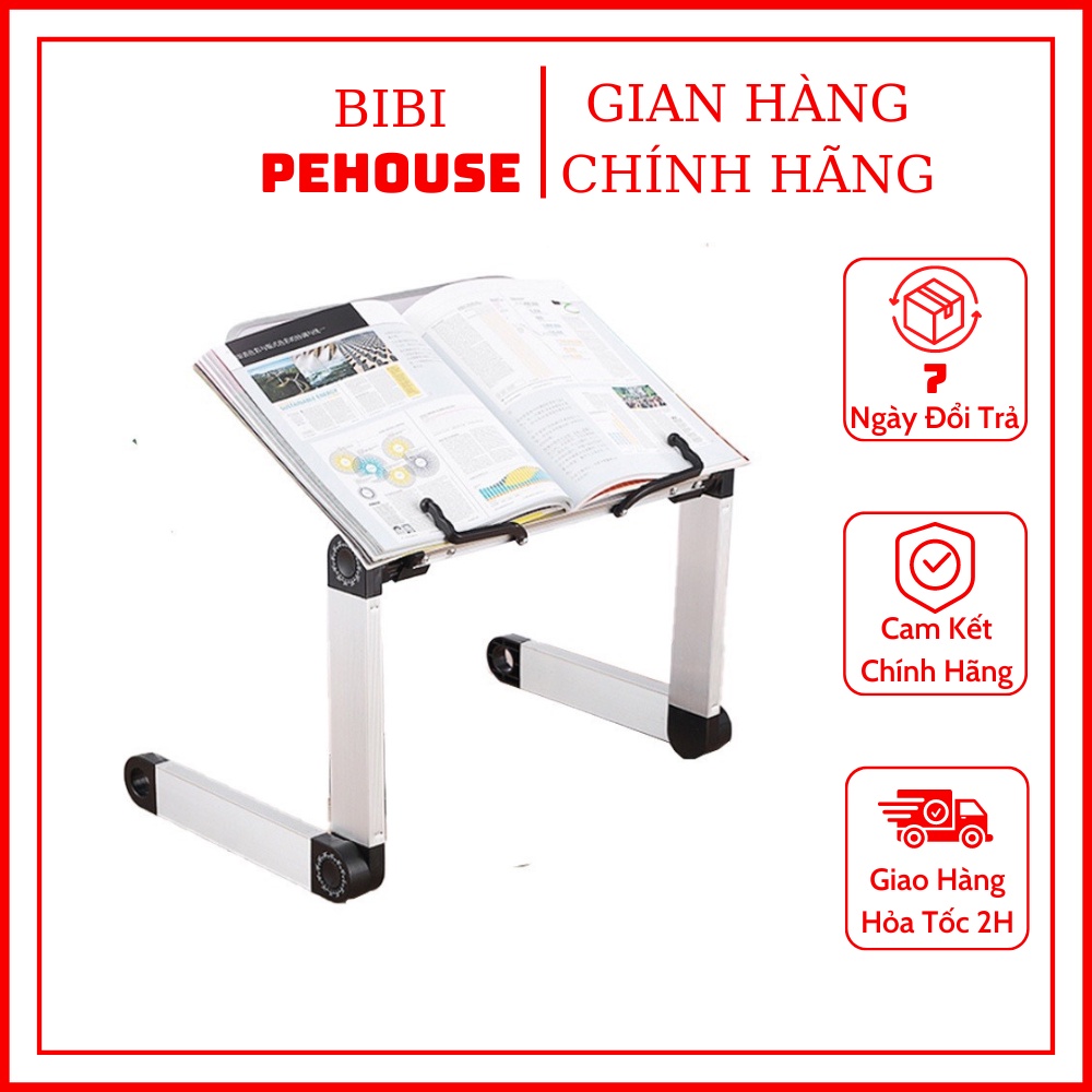 Giá đỡ laptop, ipad, máy tính bảng, Giá kê đọc sách hợp kim nhôm tự điều chỉnh độ cao và góc độ, bibi shop
