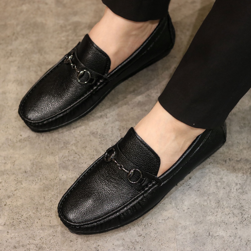 Giày Mọi Nam Da Lì Đế Khâu Cực Bền Bỉ, Da Siêu Mềm Mã M031