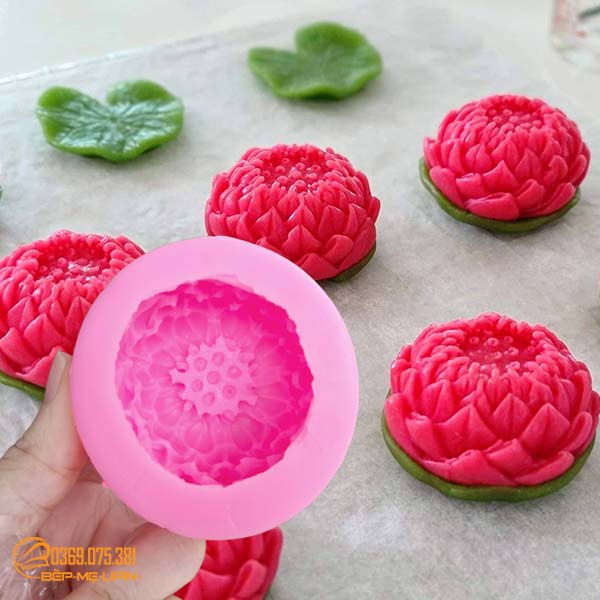 Khuôn silicon sen bách diệp thái sen quan âm nghìn cánh làm bánh trôi nước agar
