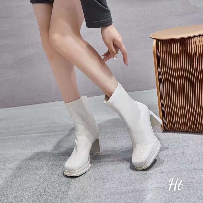 ❤️ Boots bóng cao gót cong 9cm đúp đế. hàng quảng châu full box