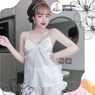 Đồ ngủ sexy nữ có mút bộ ngủ 2 dây set ngủ phối ren ở ngực mát mềm gợi cảm [DN48]