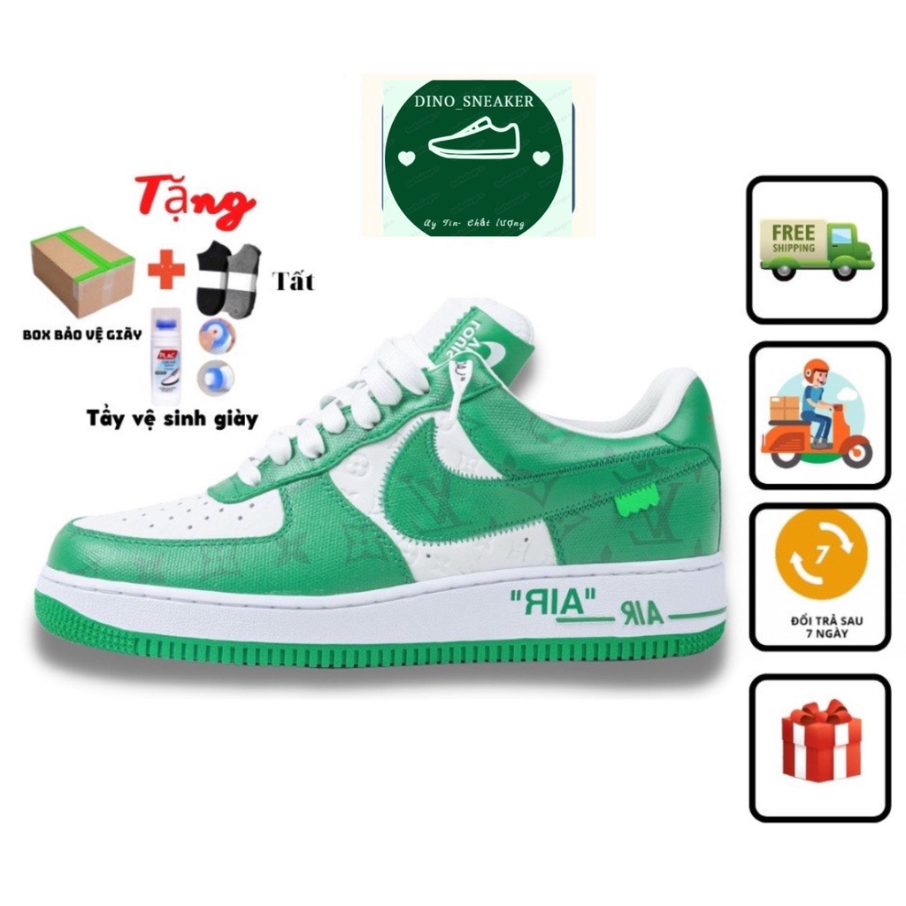 Giày sneaker air force1 lv bản xanh lá,giày thể thao Af1 LV Xanh lá bản SC /DINOSNEAKER