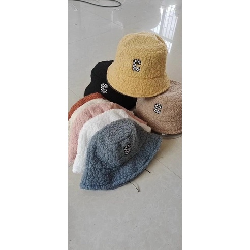 Mũ bucket lông cừu phong cách Hàn Quốc