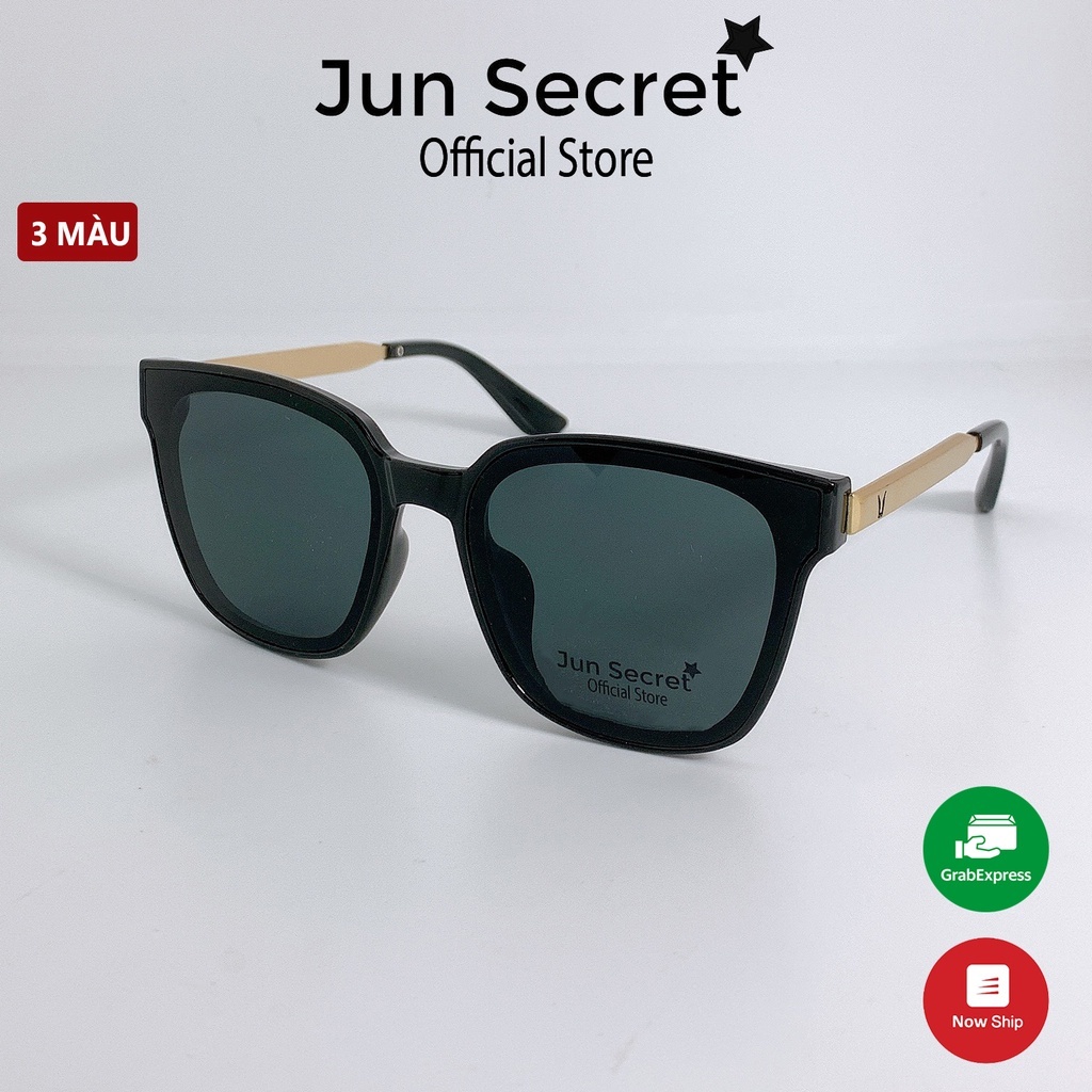 Kính mát thời trang nữ cao cấp Jun Secret gọng nhựa đính kèm kim loại, tròng kính chống tia UV JS6035