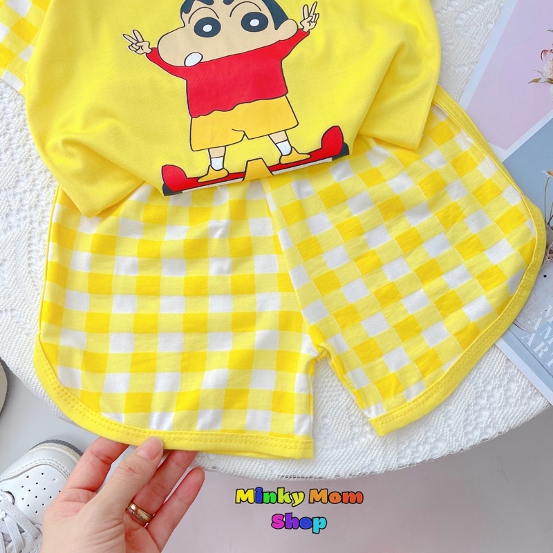 Bộ Cộc Tay  Thun Lạnh Minkymom  Chính Hãng Bé Trai Bé Gái In Hình Cushin (8-28kg) -  Minkymomshop Ms005