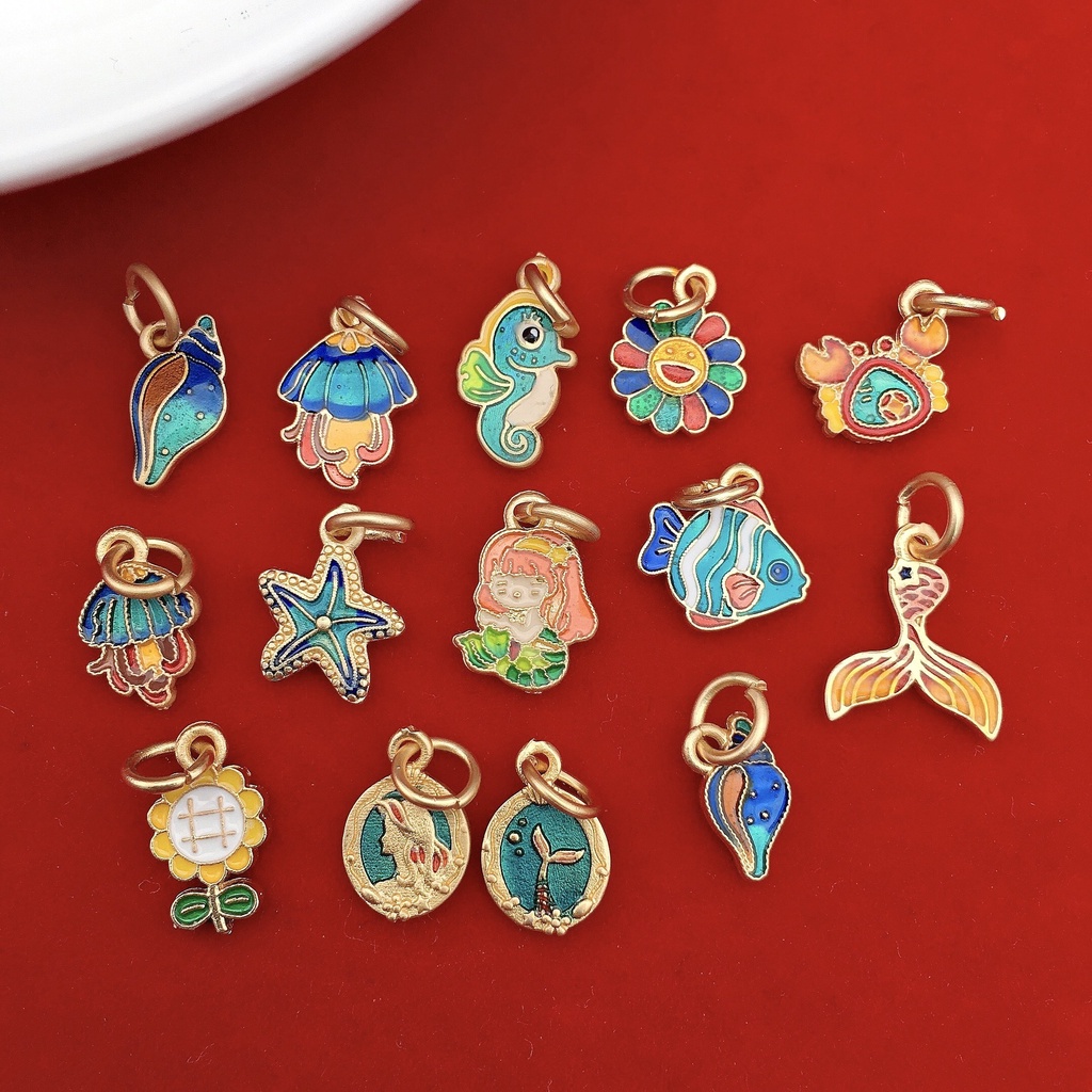 Phụ Kiện Hạt Vàng Kim Tráng Men Phụ Kiện Làm Trang Sức diy