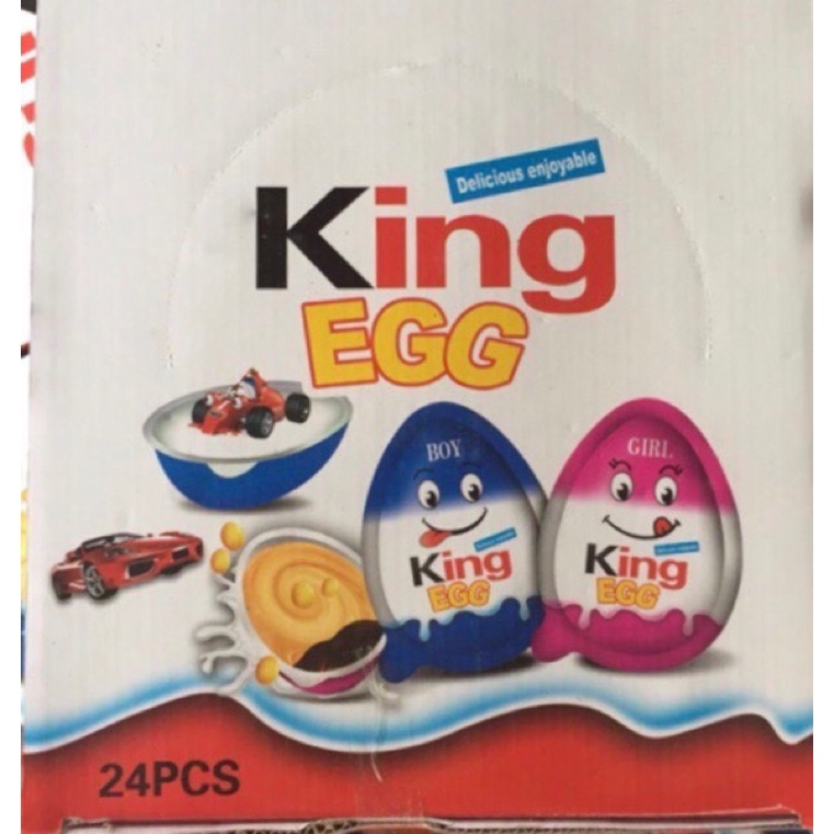 sỉ hộp 24 quả trứng king 2 màu ( bên trong có đồ chơi và socola)