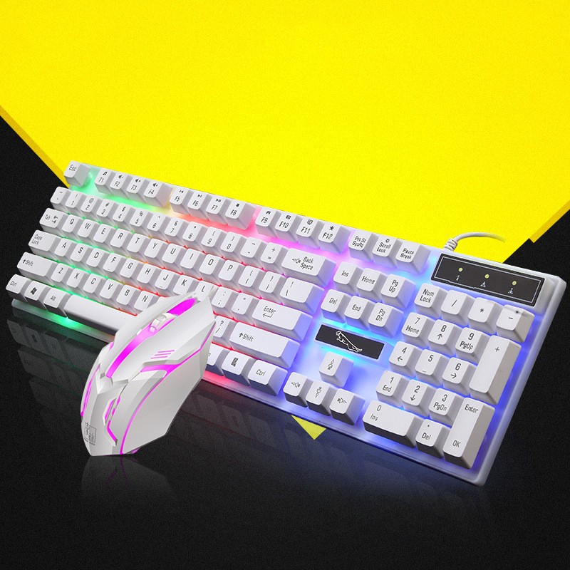 Bàn phím giả cơ gaming G21 kèm chuột có dây với đèn Led 7 màu chuyên dùng cho máy tính PC và Laptop chuột không dây