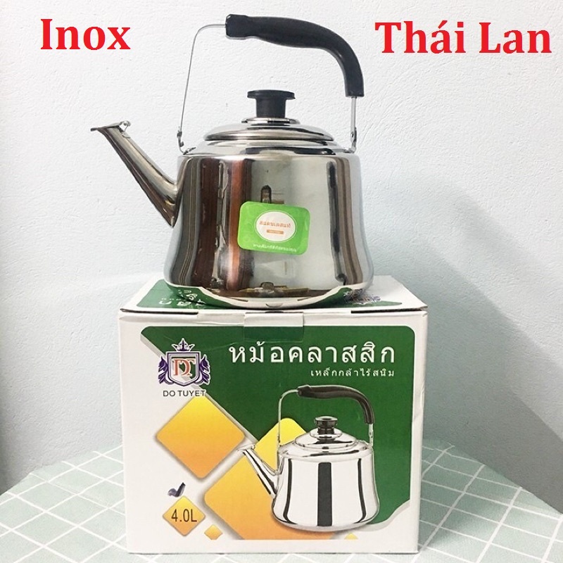 Ấm đun nước Bếp gas, Bếp từ 2L- 3L- 4L- 5L inox Thái Lan, Bảo hành 12 tháng