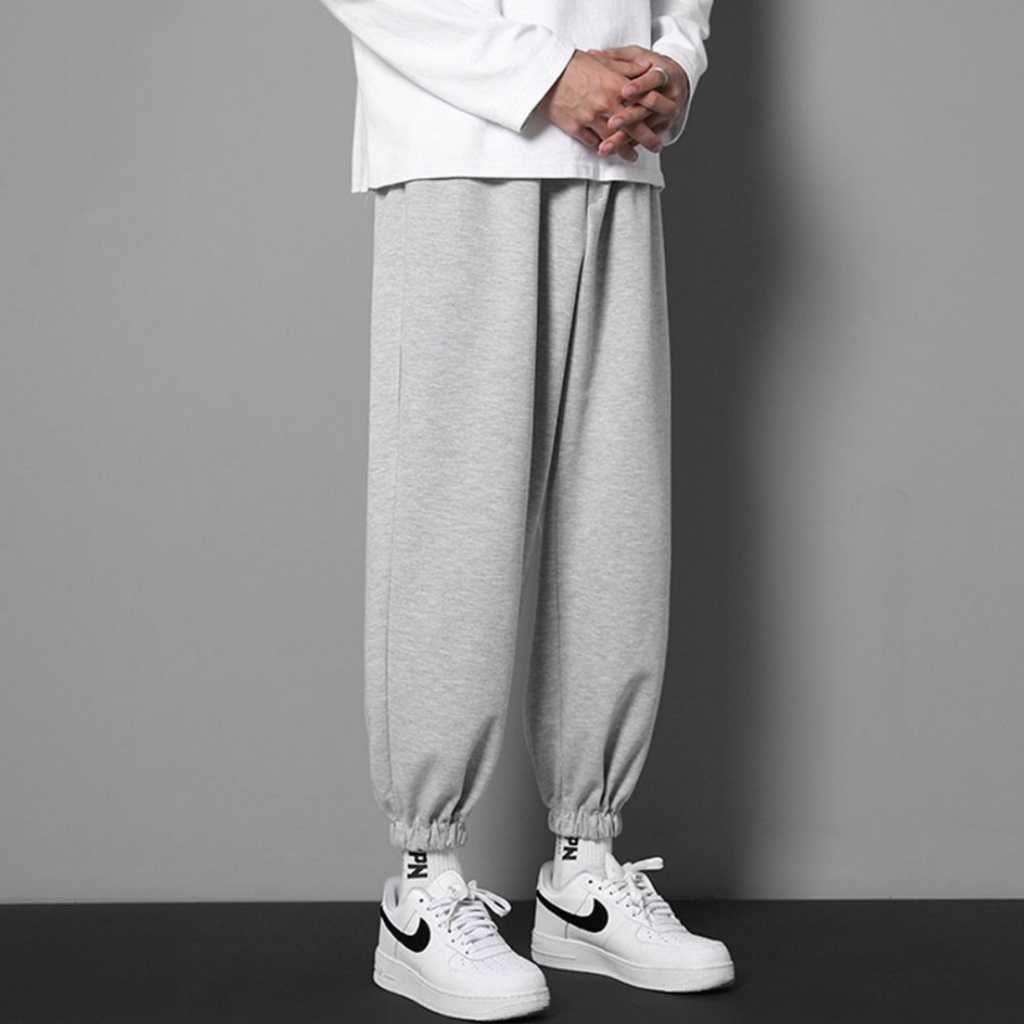 Quần Jogger nam ống rộng bo gấu dây rút kiểu dáng hàn quốc có túi vải tổ ong Quần nỉ nam ống suông dài mặc thể thao gym