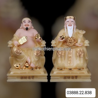 Cặp thần tài ông địa đá 8in cao 20cm
