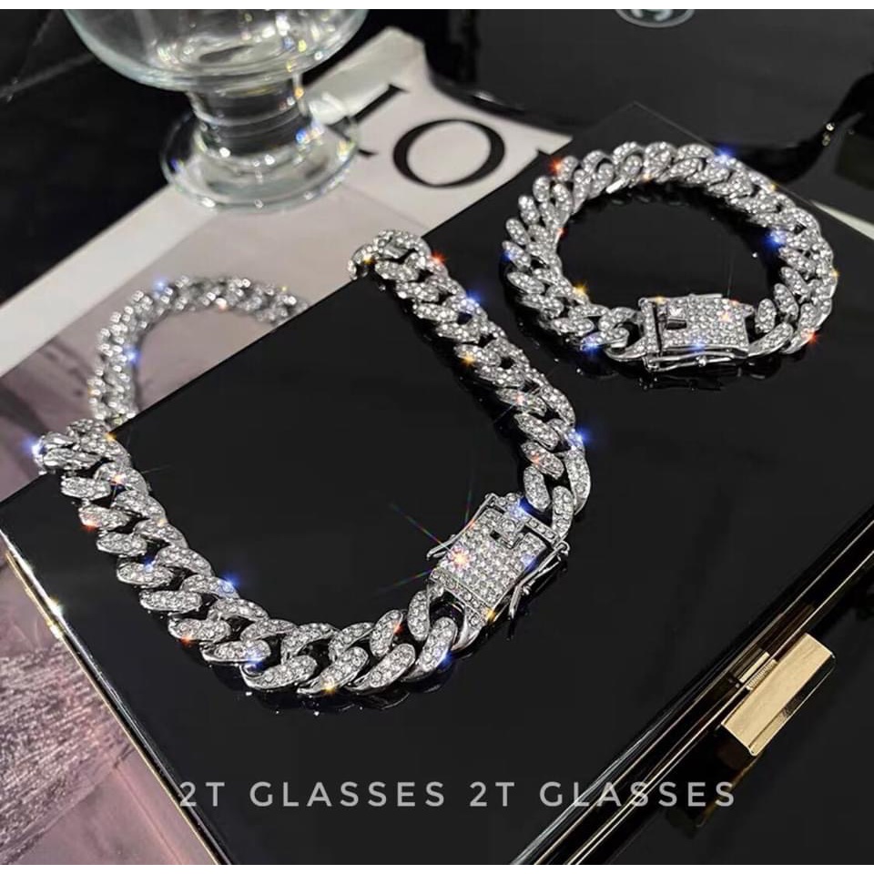 Dây Chuyền Nam Đính Đá  Bản To  Bản To   Siêu Cá Tính   VCCUBAN1