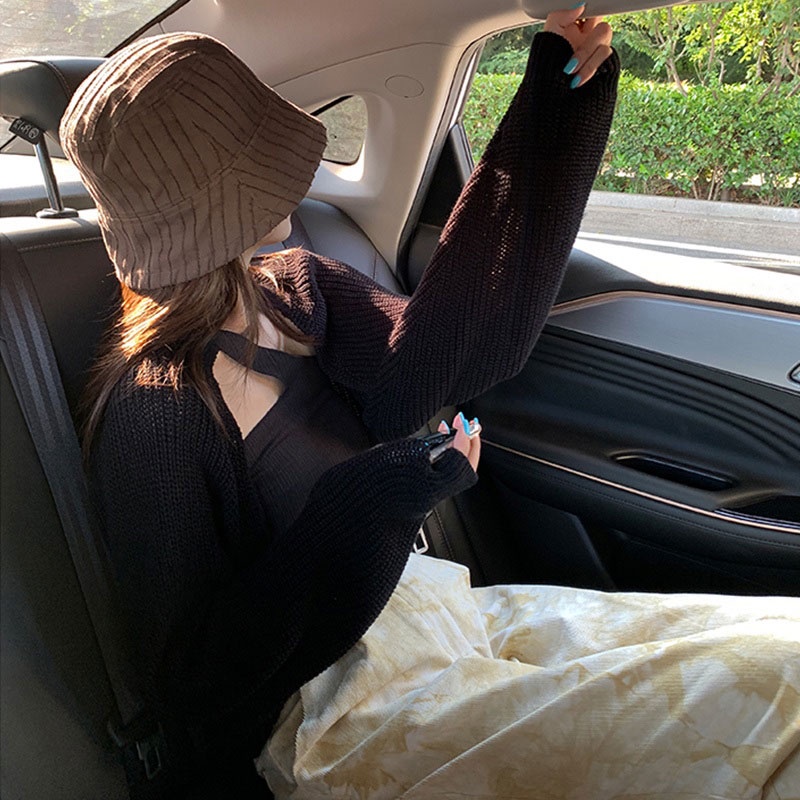 Áo Khoác cardigan Dệt Kim Tay Dài Phong Cách Thời Trang Hàn Quốc Cho Nữ