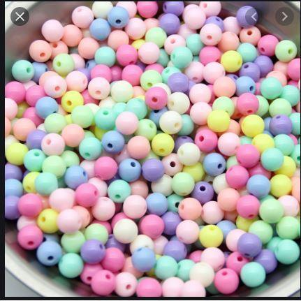 50gam hạt nhựa tròn size 6mm 8mm 10mm/ 12mm 14mm/ 16mm/18mm/20mm mixnhiều màu