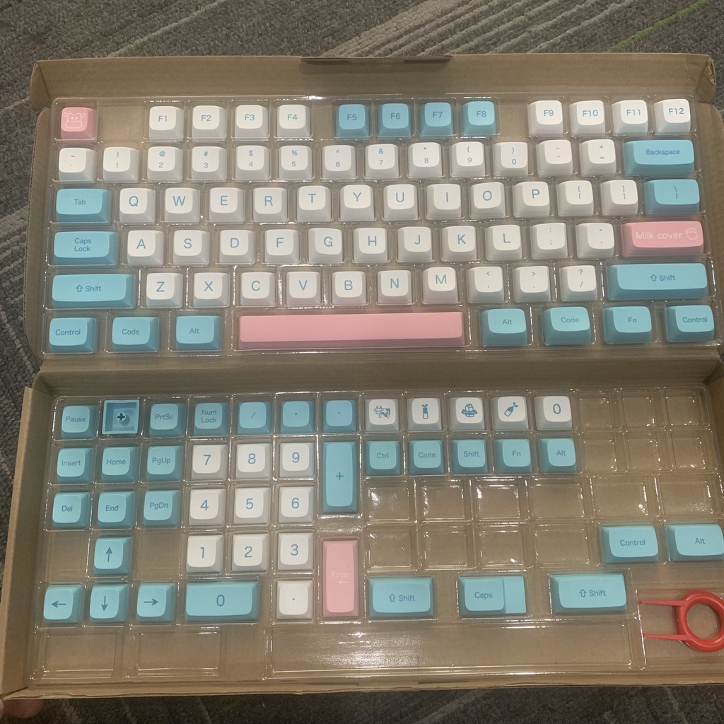 Milk cap keycap cute pink PBT sublimation Nắp Đậy Chìa Khóa Màu Hồng PBT Dễ Thương Dành Cho XDA Profile fit 61/64/84/87/98/108