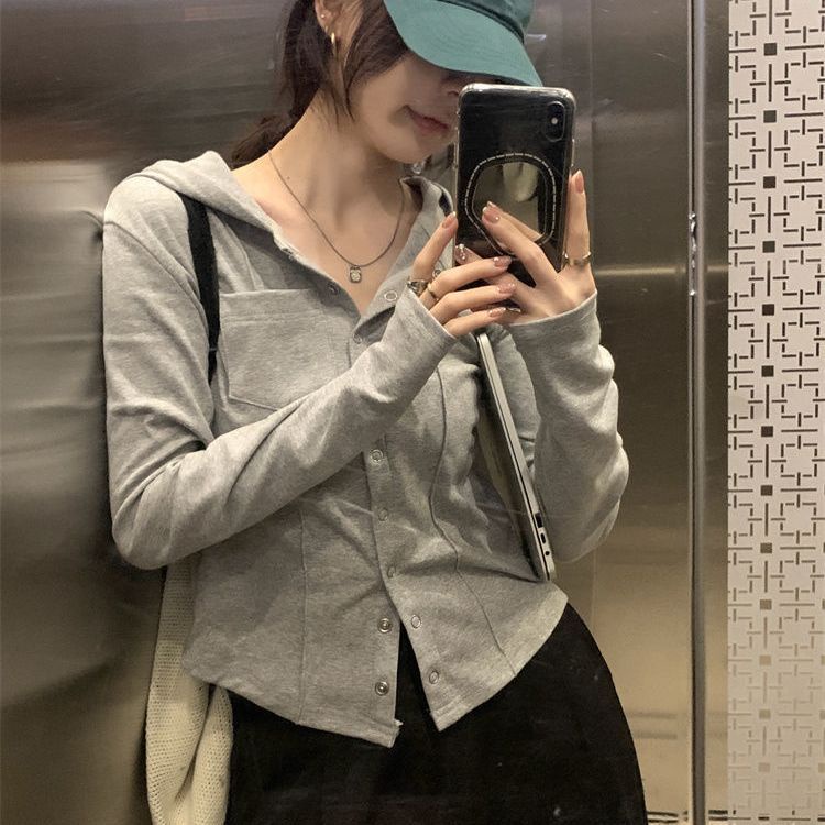 Áo Khoác Cardigan Tay Dài Có Mũ Trùm