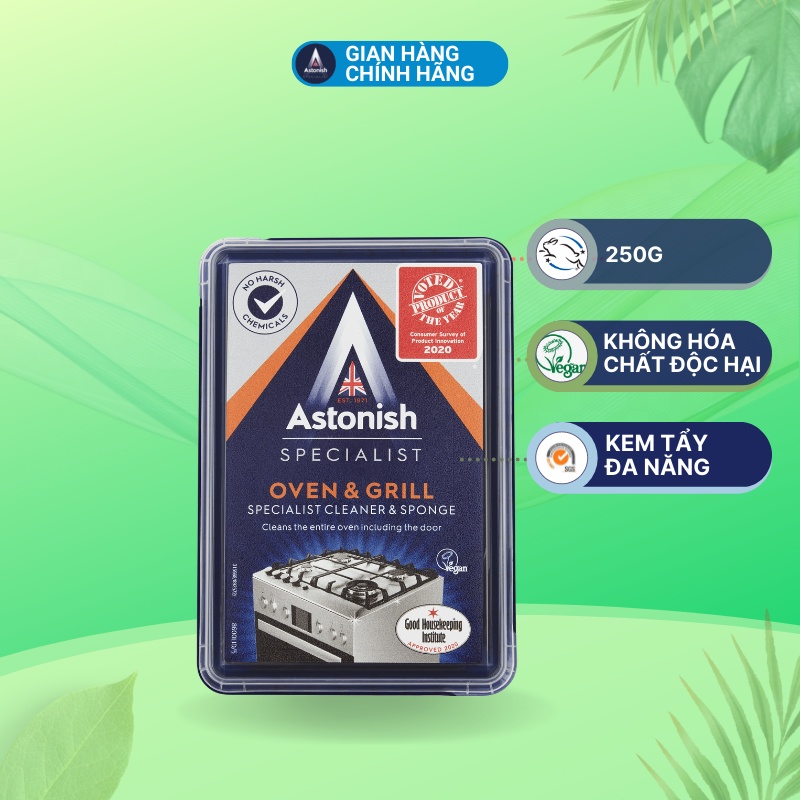 Chất tẩy đa năng Astonish dạng kem cô đặc tẩy rửa vết bẩn trên các bề mặt inox xoong nồi bếp tường gạch đồ gỗ đồ sứ C860