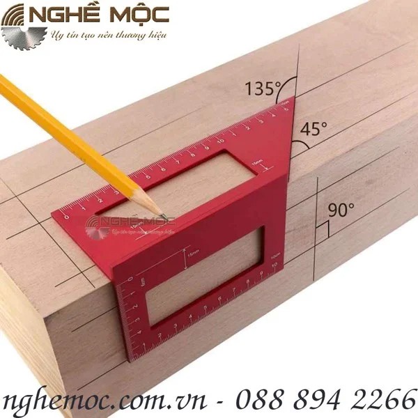 Thước nhôm góc 45/90 độ đa năng nghề mộc