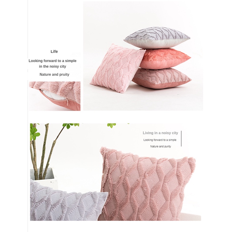 Vỏ Gối Màu Trơn Mềm Mại Kích Thước 30 * 35 / 45 * 45 / 50 * 50cm Phong Cách Bắc Âu