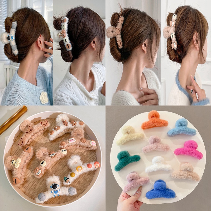 Kẹp Tóc Hình Cá Mập Phủ Lông Dễ Thương Thời Trang Nhật Hàn 2022