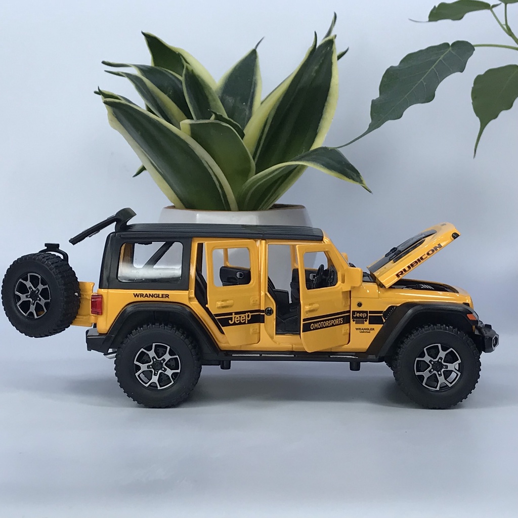 Mô hình xe Jeep Wrangler Unlimited Robicon 4x4 bằng kim loại tỷ lệ 1:22 mẫu xe địa hình cực ngầu của Mỹ