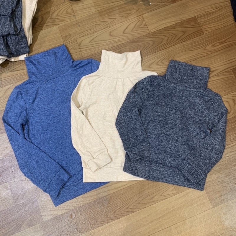 Áo cotton len cổ lọ bé trai bé gái dư xịn