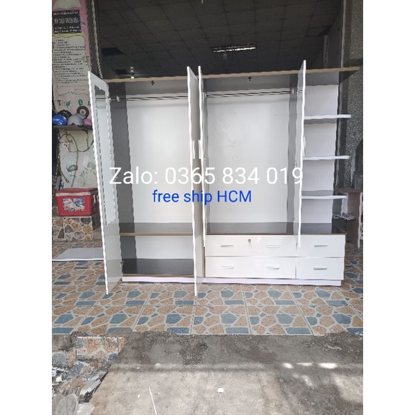 Tủ quần áo nhựa đài loan ngang 2m05 cao 1m8 sâu 48