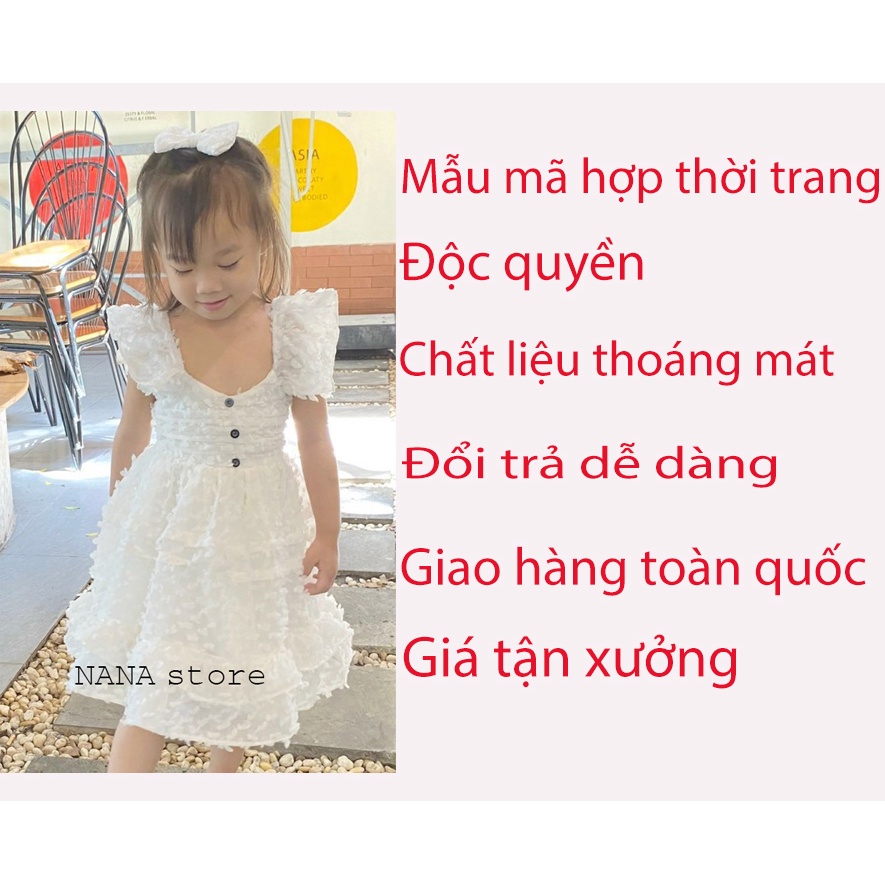 Đầm trẻ em hạt nút thiết kế độc quyền Nana store (7kg-30kg)