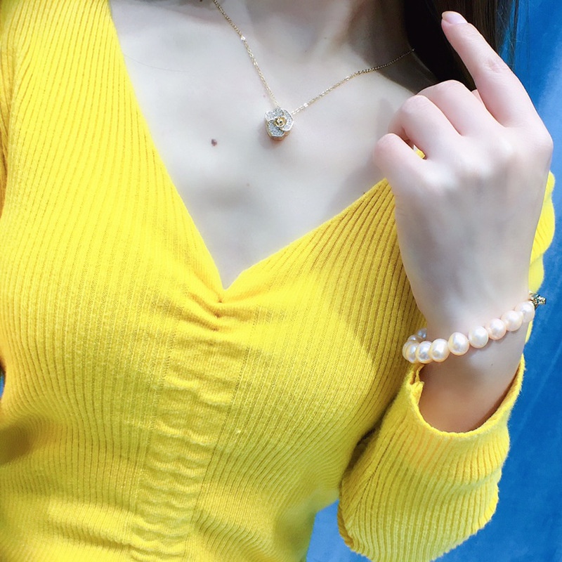 Vòng Tay Hạt Ngọc Trai Nước Hoa Trà Tươi Mới 7-8mm