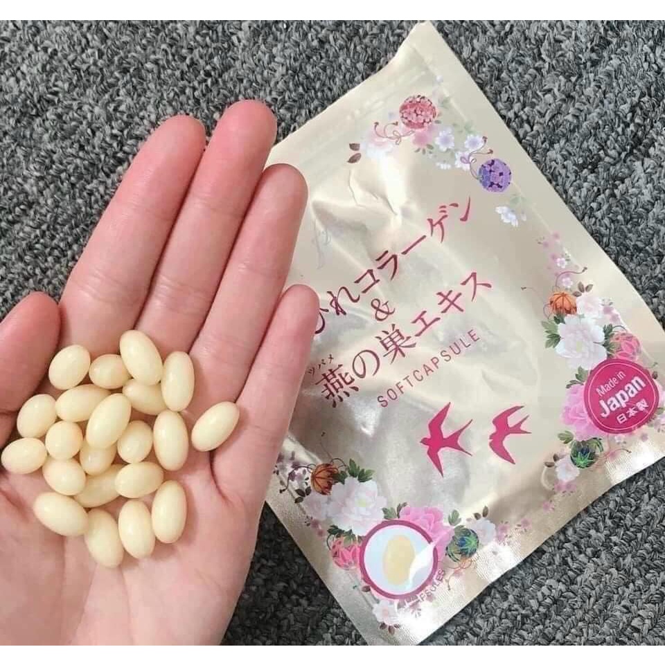 Viên uống Collagen tươi Nhật Bản, chiết xuất tổ yến và sụn mũi cá hối Soft Capsule Chính Hãng