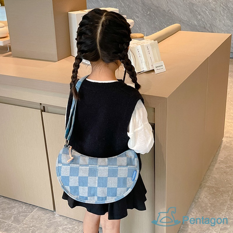 Túi Xách Đeo Vai Màu Trơn Sọc Ca Rô Cỡ Lớn Thời Trang Hàn Quốc Đáng Yêu Dành Cho Trẻ