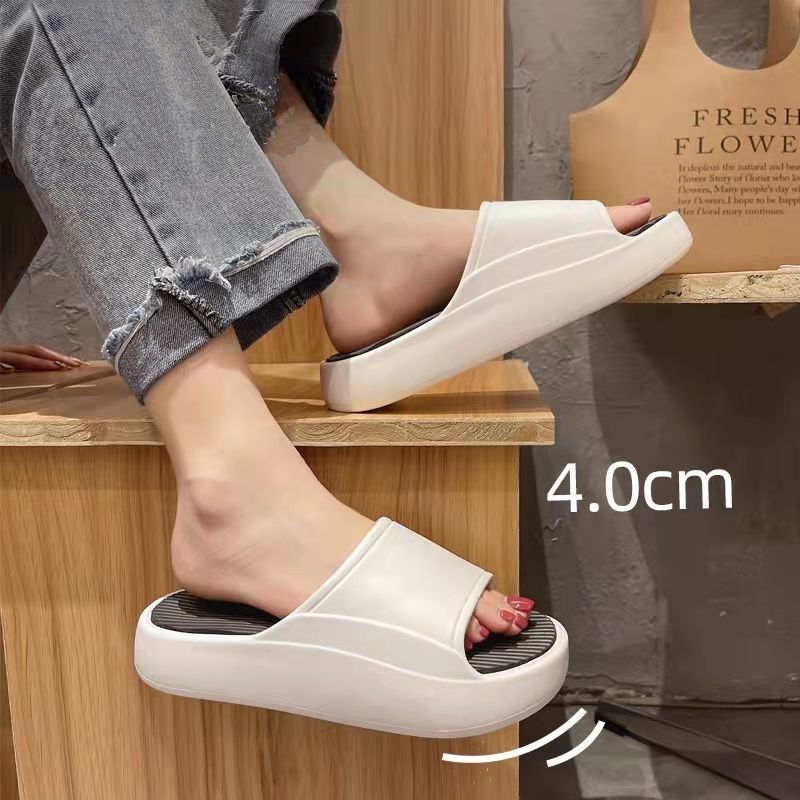 Dép Nam Nữ Hình Gấu Đế Sọc, Độn Đế 5Cm